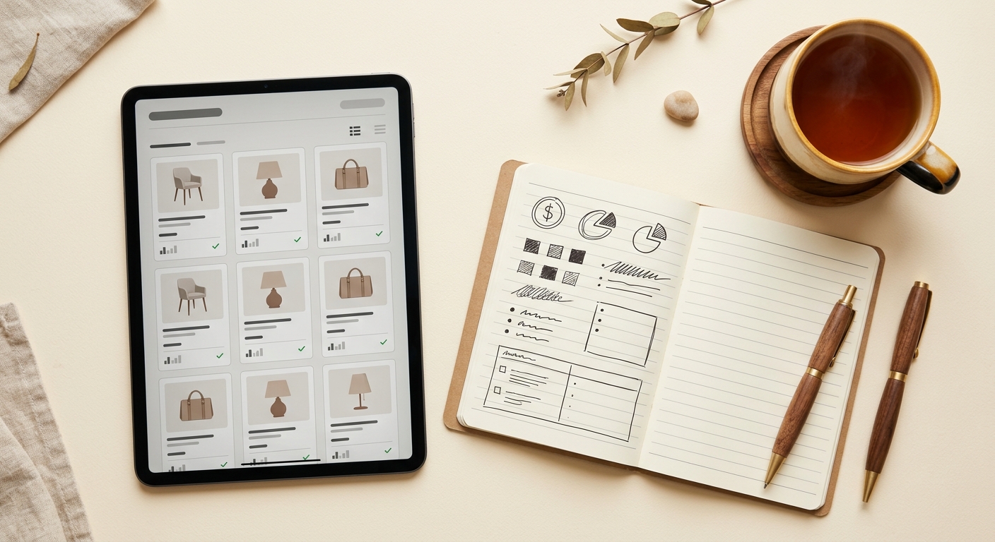 Tablet y libreta con presupuesto para comparar seguros de hogar